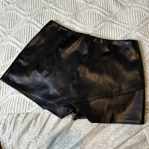 Faux Leather Skort